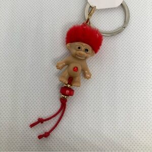 Handcrafted Troll Keychain with Belly Gem